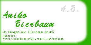 aniko bierbaum business card
