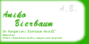 aniko bierbaum business card